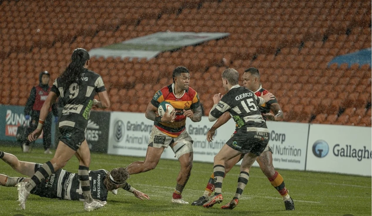 Rugby action in Waikato colours